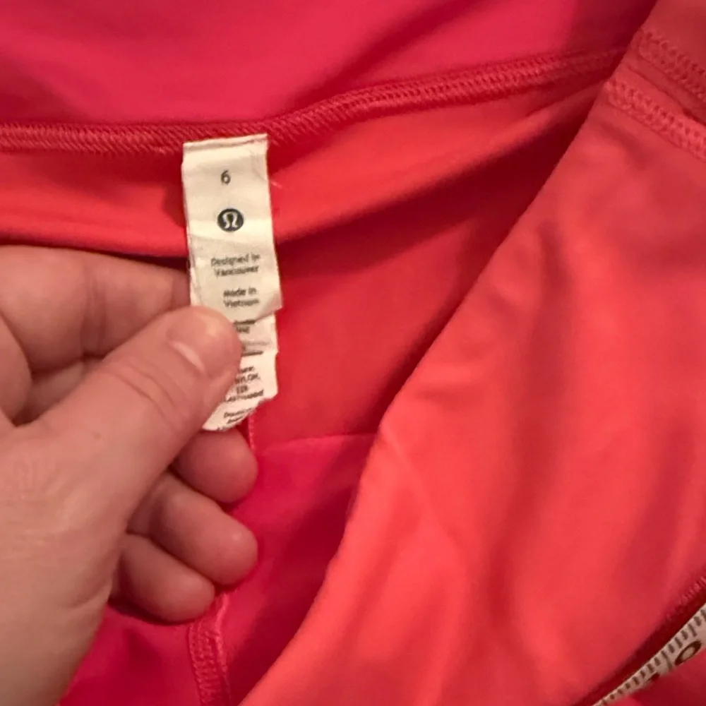 Lululemon Athletica Side Pleat Bright Coral Hot Pink Tennis Skirt - Picture 2 of 7